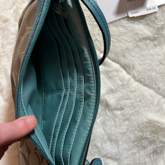 Coach Wristlet with Blue Trim - Picture 6 of 11